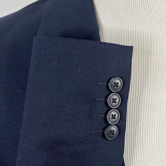 NWT David Taylor 38R Sport Coat Navy Blue Two Button Lined Vented Poly Blend - Picture 6 of 9